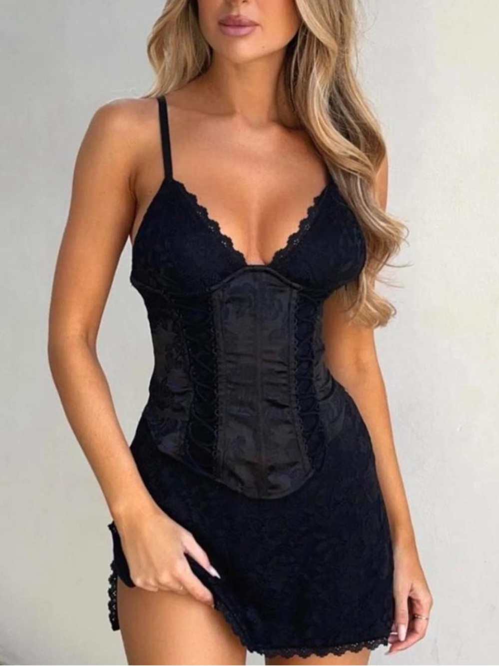 OUTCAST CLOTHING Bree Mini Dress Black Corset Size XS